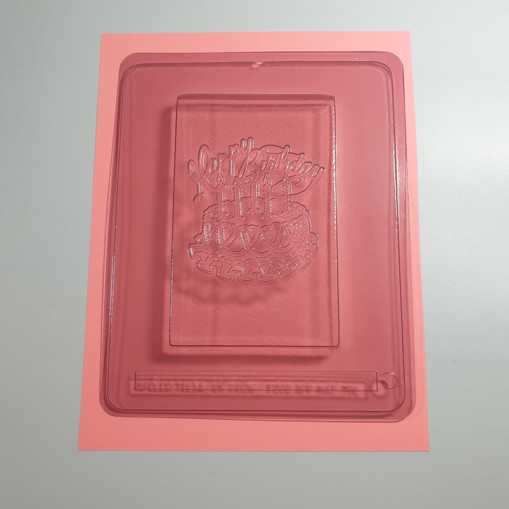 Vintage Candy Mold Birthday Bar 6.25 x 4 Inch Polymer Clay Fondant Soap